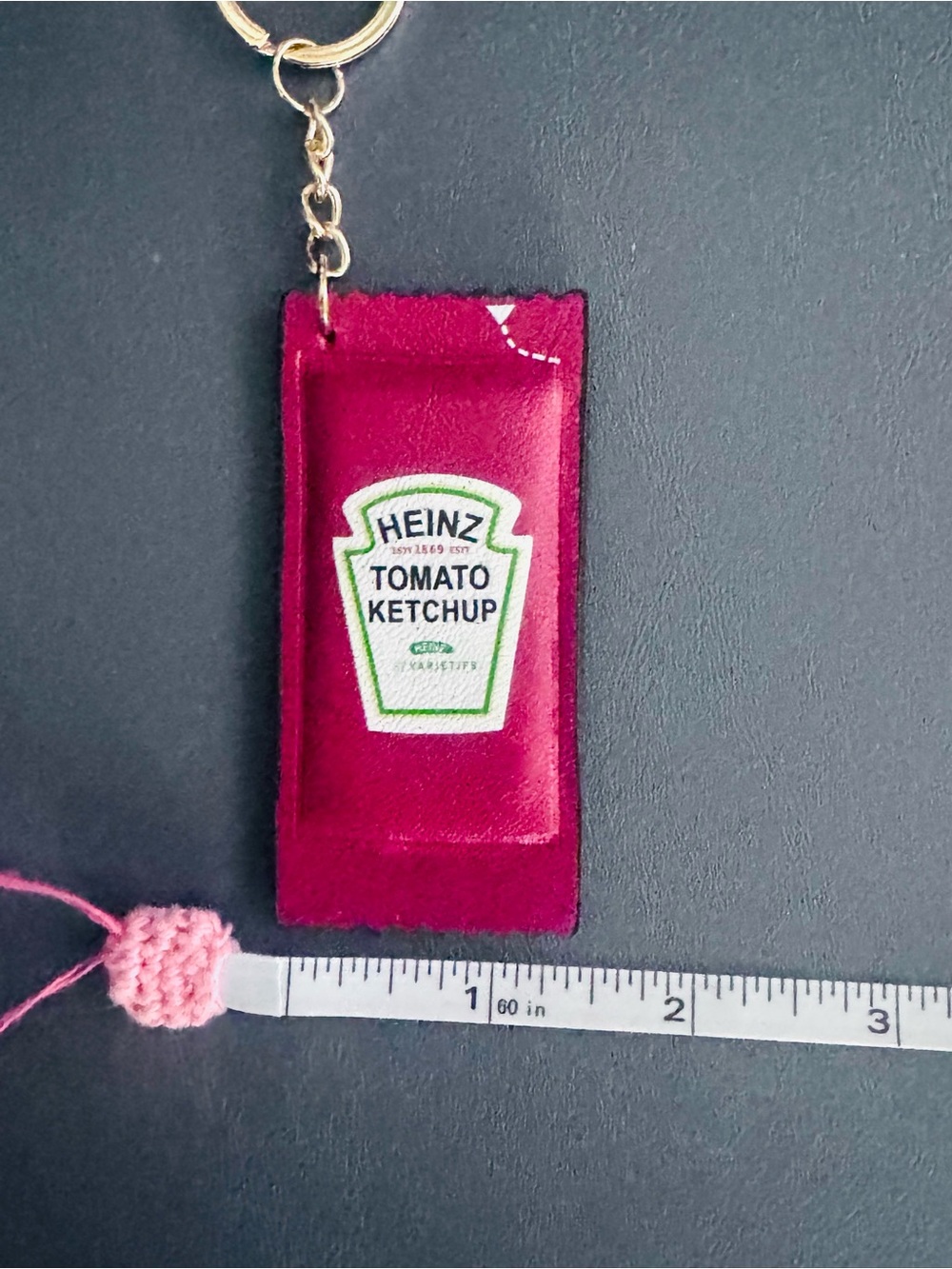 Heinz Tomato Ketchup Packet Bag Charm Keychain - Picture 6 of 6